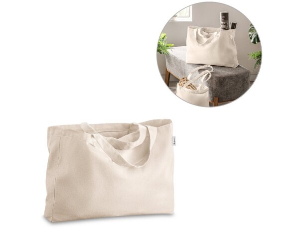 Bolsa 100% algodón horizontal de poliéster reciclado Hi!dea Parma detalle 1