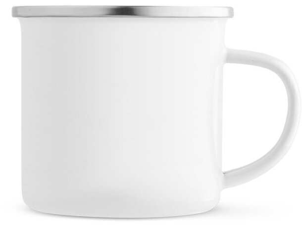 Taza vintage esmaltada blanca acero inoxidable 350ml Hi!dea Gotze SUB Blanco detalle 3