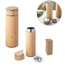 Termo SOW acero bambú 440ml infusor té aislamiento vacío
