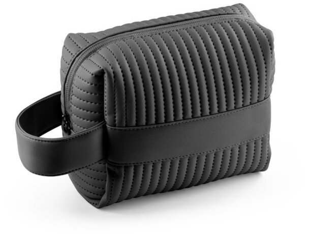 Bolso de mano Gili de PU reciclado con textura acolchada Negro detalle 9