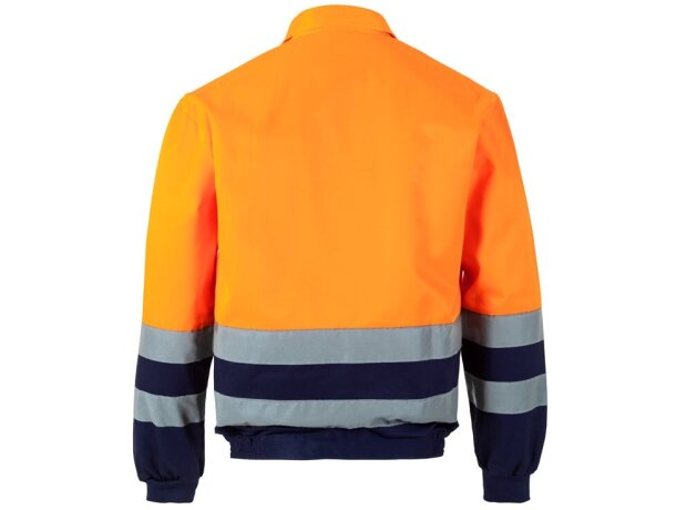 Chaqueta de sarga bicolor Neptune Large con alta visibilidad Azul marino/Naranja detalle 2
