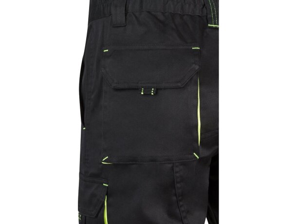 Bermudas Hemera bicolor multibolsillos con cinturilla elástica Negro/Amarillo detalle 35