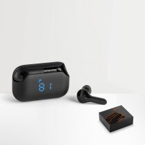 Auriculares Bluetooth Vibe con estuche e impreso logo