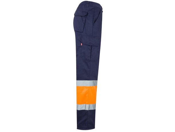 Pantalón de sarga bicolor VL Athena con bandas reflectantes Azul marino/Naranja detalle 22