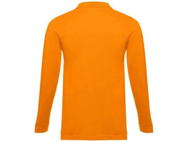 Polo Bern de manga larga en algodón 210 g/m² para hombre Naranja detalle 8
