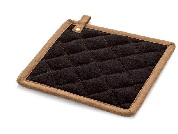 Agarrador de cocina Cloves de lona de algodón con gancho Negro detalle 6