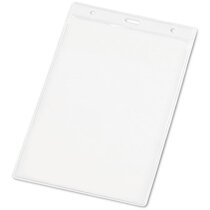 Funda vertical PVC transparente para acreditaciones