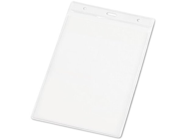 Porta credencial vertical Whitman en PVC transparente 110x170 mm detalle 2