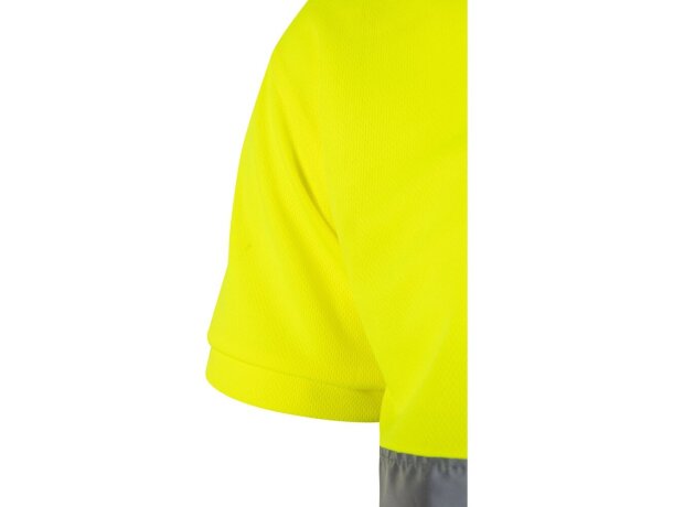 Polo bicolor alta visibilidad Cupid manga corta reflectante Negro/Amarillo detalle 46