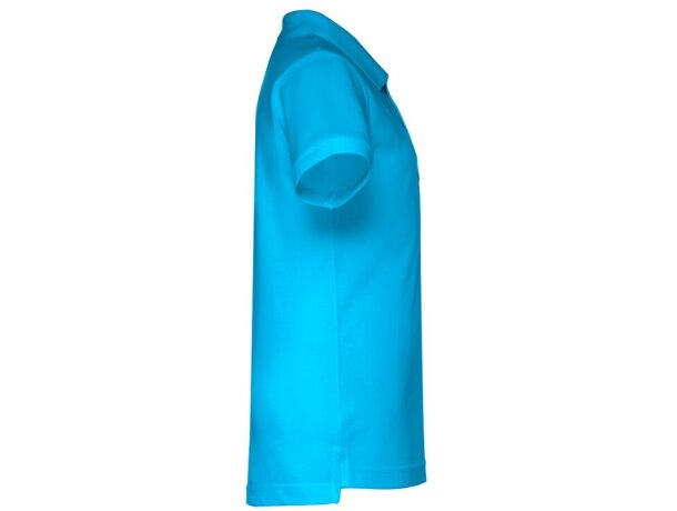 Polo Adam Kids de algodón para niños con cuello canalé Azul aqua detalle 6