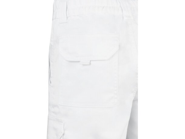 Bermudas elásticas multibolsillos Hebe con cinturilla elástica Blanco detalle 22