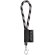 Lanyard tube short poliamida con mosquetón de 9 mm Negro/Gris