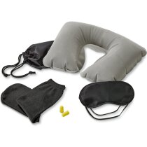 Set Travelx de viaje con almohada, antifaz, tapones y calcetines personalizado Set Travelx de viaje con almohada, antifaz, tapones y calcetines personalizado
