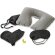 Set de viaje con almohada, antifaz, tapones y calcetines negro personalizado