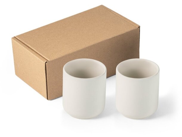Juego Owens de tazas de cerámica blanco pastel