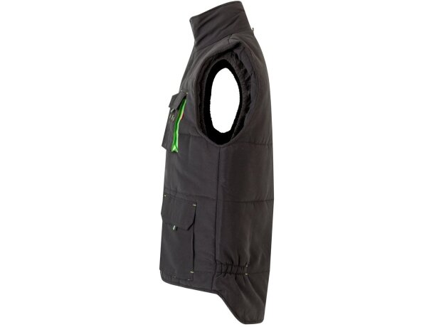 Chaleco acolchado bicolor multibolsillos unisex VL Nergal Negro/Verde detalle 13
