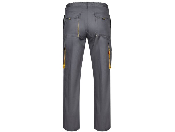 Pantalón de sarga multibolsillos bicolor VL Hypnos Gris/Amarillo detalle 70
