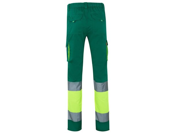Pantalón elástico multibolsillos bicolor VL Zeus Verde/Amarillo detalle 9