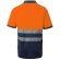Polo piqué bicolor alta visibilidad vl achelous manga corta Azul marino/Naranja detalle 2