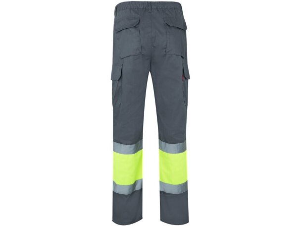 Pantalón de sarga bicolor VL Athena con bandas reflectantes Gris/Amarillo detalle 32