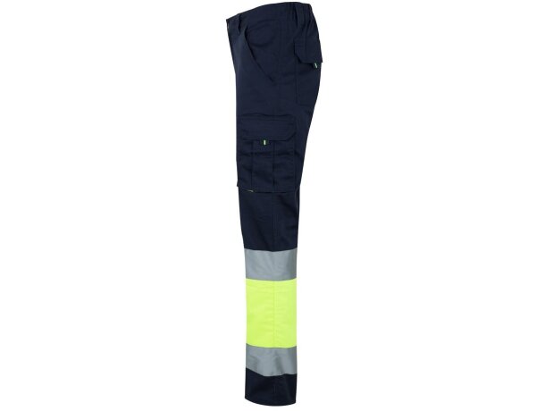 Pantalón elástico multibolsillos Zeus large alta visibilidad Azul marino/Amarillo detalle 21