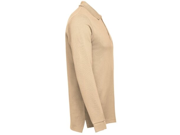 Polo Bern de manga larga en algodón 210 g/m² para hombre Marrón claro detalle 24