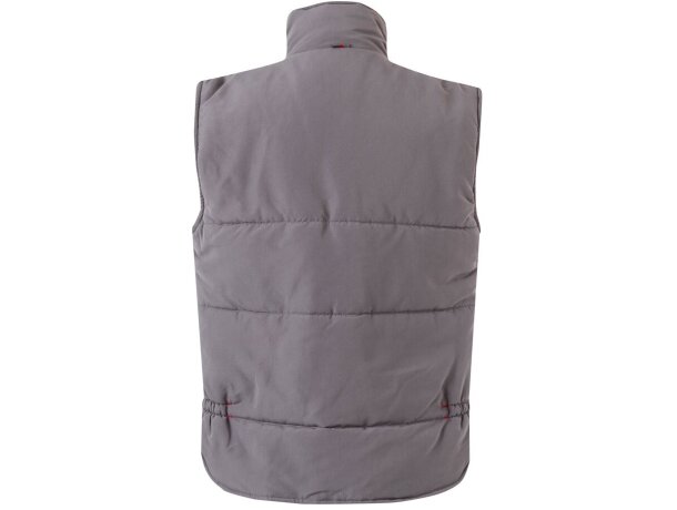 Chaleco acolchado bicolor multibolsillos unisex VL Nergal Gris/Rojo detalle 17