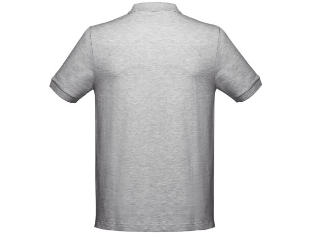 Polo Adam de algodón piqué cardado con cuello canalé Gris claro matizado detalle 12