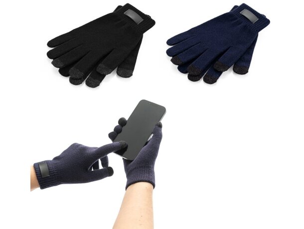 Guantes Burrow de poliéster reciclado rPET con puntas táctiles detalle 1