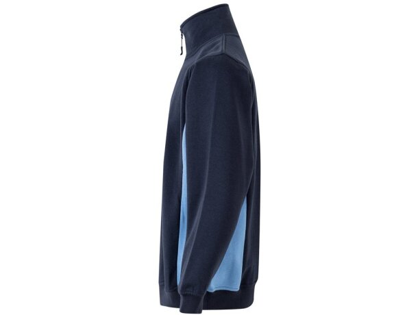 Sudadera de rizo bicolor Svarog cuello alto media cremallera Azul marino/Azul claro detalle 6