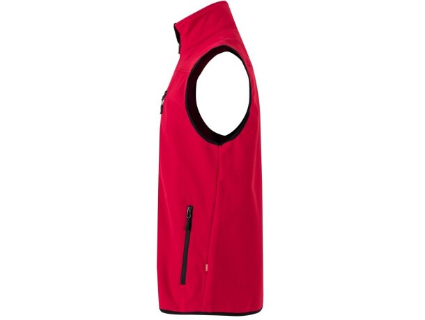 Chaleco soft shell Varuna con forro polar y cremallera invertida Rojo detalle 12