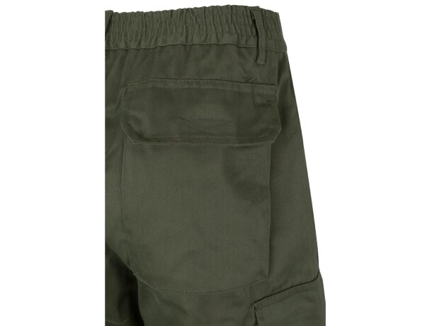 Pantalón de sarga bicolor VL Athena con bandas reflectantes Verde militar/Amarillo detalle 12
