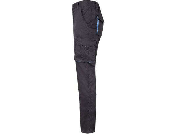 Pantalón elástico bicolor fides con seis bolsillos funcionales Gris/Azul claro detalle 31