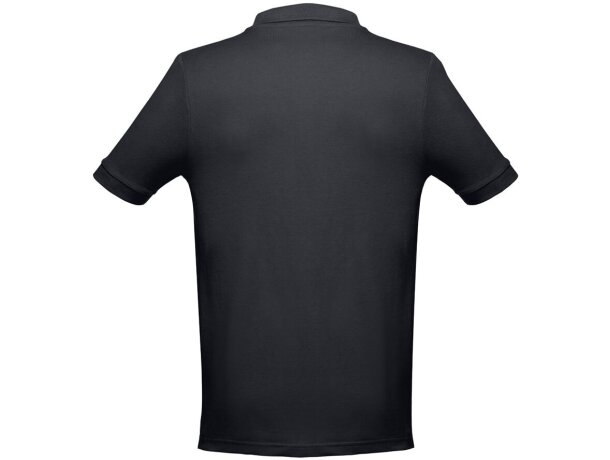 Polo Adam de algodón piqué cardado con cuello canalé Negro detalle 91