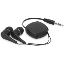 Auriculares con cable retráctil y funda protectora