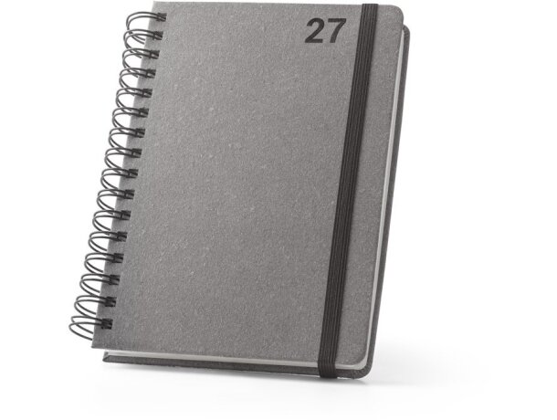 Agenda simmel a5 anillas en cuero reciclado con cierre elástico Negro detalle 9