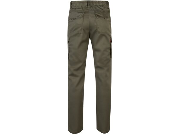Pantalón lugh multibolsillos elástico con bolsillos de fuelle Verde militar detalle 7