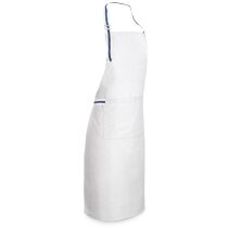 Delantal de cocina Ginger ajustable con doble bolsillo azul rojo