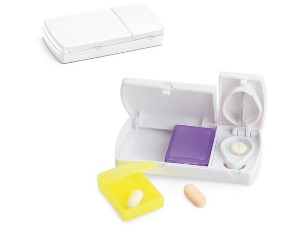 Pastillero cortador con secciones de colores