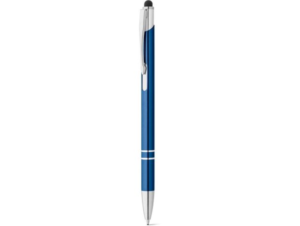 Bolígrafos con puntero táctil económicos en aluminio tinta azul Hi!dea Galba Azul royal detalle 5