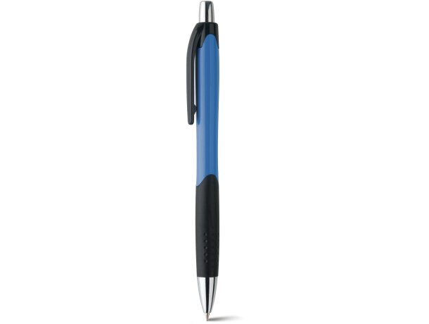Bolígrafo Caribe colorido con antideslizante merchandising azul