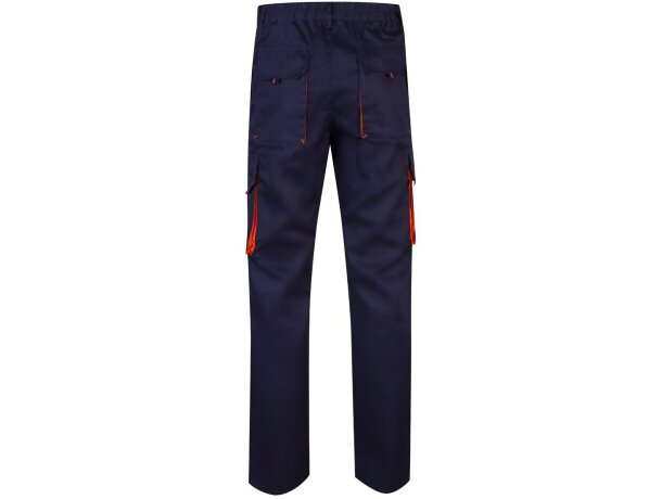 Pantalón de sarga multibolsillos bicolor VL Hypnos Azul marino/Naranja detalle 58