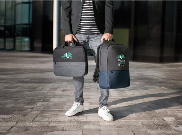Bolso Genoa para portátil 15 pulgadas en poliéster reciclado 600D detalle 2