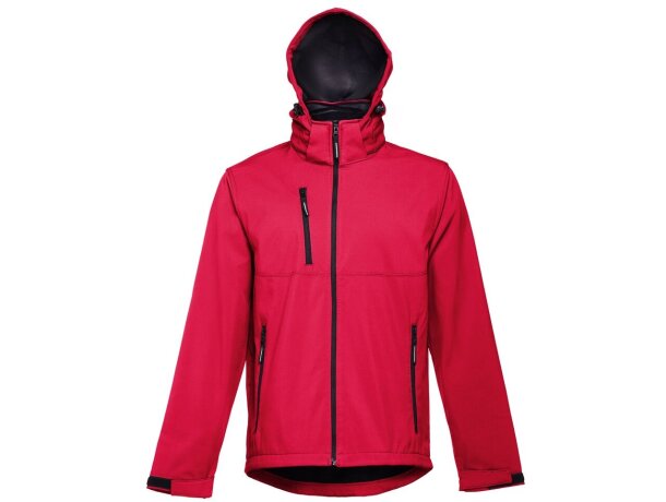 Chaqueta softshell zagreb con capucha removible para hombre Rojo detalle 29