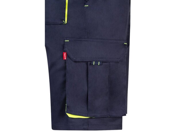Bermudas Hemera bicolor multibolsillos con cinturilla elástica Azul marino/Amarillo detalle 29