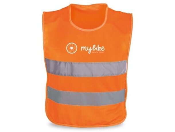 Chaleco Mike de alta visibilidad para niños naranja
