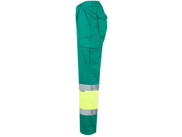 Pantalón de sarga bicolor VL Athena con bandas reflectantes Verde/Amarillo detalle 27