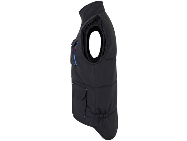 Chaleco acolchado bicolor multibolsillos unisex VL Nergal Negro/Azul claro detalle 43