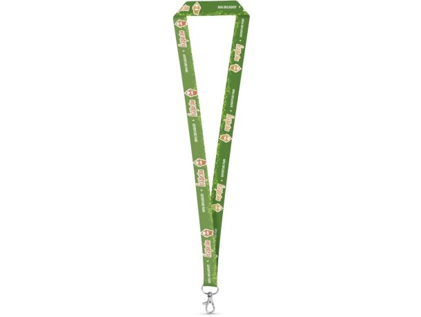 Lanyard Windsor rPET reciclado con mosquetón blanco 470 mm Blanco detalle 2