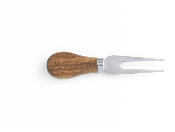 Tabla para quesos Cassia de madera de acacia con cubiertos Natural oscuro detalle 9